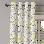 Ösenvorhang Daisy Flowers 2er-Set Polyester - Grau / Gelb - Höhe: 245 cm