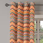 Gordijn met ringen Zig Zag set van 2 polyester - meerdere kleuren - Hoogte: 245 cm