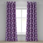 Rideaux à œillets Flowers - Lot de 2 Polyester - Violet - Hauteur : 245 cm