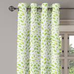 Rideaux à œillets Leaves - Lot de 2 Polyester - Blanc / Vert - Hauteur : 245 cm