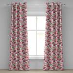 Rideaux à œillets Pinke Rosen - Lot de 2 Polyester - Rose / Violet - Hauteur : 245 cm