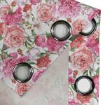 Gordijn met ringen Pink Roses set van 2 polyester - roze/lila - Hoogte: 245 cm