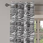 Rideaux à œillets Zebra - Lot de 2 Polyester - Noir / Blanc - Hauteur : 245 cm