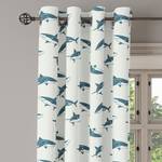 Gordijn met ringen Shark set van 2 polyester - blauwgrijs - Hoogte: 245 cm