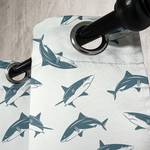 Rideaux à œillets Shark - Lot de 2 Polyester - Bleu-gris - Hauteur : 245 cm