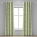 Rideaux à œillets Ormeblätter - Lot de 2 Polyester - Citron vert / Crème - Hauteur : 245 cm