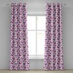 Gordijn met ringen Butterfly set van 2 polyester - roze/beskleurig - Hoogte: 245 cm