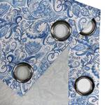 Gordijn met ringen Paisley set van 2 polyester - blauw/wit - Hoogte: 245 cm