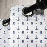 Gordijn met ringen Anchor set van 2 polyester - wit/blauw - Hoogte: 260 cm