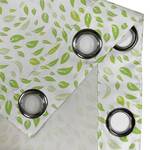 Rideaux à œillets Leaves - Lot de 2 Polyester - Blanc / Vert - Hauteur : 260 cm