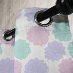 Gordijn met ringen Pastelbloemen 2 stuk polyester - lavendel/pastelblauw - Hoogte: 175 cm