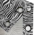 Gordijn met ringen Zebra set van 2 polyester - zwart/wit - Hoogte: 260 cm