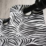 Gordijn met ringen Zebra set van 2 polyester - zwart/wit - Hoogte: 260 cm