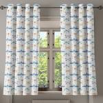 Gordijn met ringen Dragonfly set van 2 polyester - blauw/geel - Hoogte: 175 cm