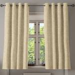 Rideaux à œillets Boho - Lot de 2 Polyester - Crème / Beige - Hauteur : 175 cm