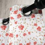 Gordijn Landhuis Bloemen set van 2 polyester - wit/rood - Hoogte: 175 cm