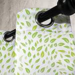 Rideaux à œillets Leaves - Lot de 2 Polyester - Blanc / Vert - Hauteur : 175 cm