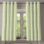 Rideaux à œillets Ormeblätter - Lot de 2 Polyester - Citron vert / Crème - Hauteur : 175 cm