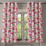 Gordijn met ringen Pink Roses set van 2 polyester - roze/lila - Hoogte: 175 cm