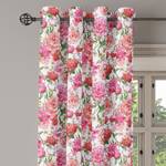 Gordijn met ringen Pink Roses set van 2 polyester - roze/lila - Hoogte: 175 cm