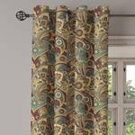 Gordijn m. ringen Paisley Tendrils 2 stk polyester - bruin/turquoise - Hoogte: 175 cm