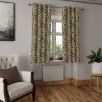 Gordijn met ringen Mandala Flowers 2 stk polyester - rood/groen/geel - Hoogte: 175 cm