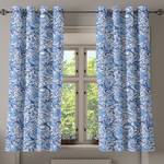 Gordijn met ringen Paisley set van 2 polyester - blauw/wit - Hoogte: 175 cm