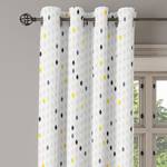 Rideaux à œillets Drops - Lot de 2 Polyester - Blanc / Bleu / Jaune - Hauteur : 260 cm