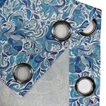 Rideaux à œillets Flower Ten - Lot de 2 Polyester - Bleu clair / Bleu foncé - Hauteur : 225 cm