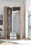 Armoire à portes battantes Klinau Imitation chêne artisan / Blanc - Largeur : 120 cm