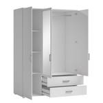 Armoire à portes battantes Insull Blanc - Largeur : 125 cm - 2 miroir