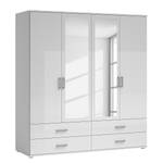 Armoire à portes battantes Insull Blanc - Largeur : 180 cm - 2 miroir