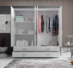 Armoire à portes battantes Insull Blanc - Largeur : 180 cm - 2 miroir