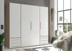 Armoire à portes battantes Snokomo Blanc / Imitation chêne de Sonoma - Largeur : 206 cm