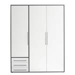 Drehtürenschrank Snokomo Weiß / Graphit - Breite: 155 cm