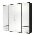 Armoire à portes battantes Snokomo Blanc / Graphite - Largeur : 206 cm