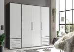 Armoire à portes battantes Snokomo Blanc / Graphite - Largeur : 206 cm