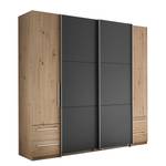 Armoire Legler Imitation chêne artisan / Graphite - Largeur : 215 cm