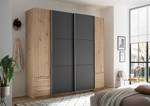 Armoire Legler Imitation chêne artisan / Graphite - Largeur : 215 cm