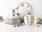 Koffieset Flora Orchard porselein - meerdere kleuren - 18-delig