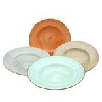 Assiett. pâtes Vintage Nature - Lot de 4 Porcelaine - Multicolore