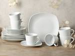 Koffieset Amelie porselein - wit - 18-delig