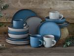 Serviesset Modern Scandic aardewerk - blauw/wit - 16-delig