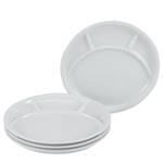 Assiettes à fondue Universal - Lot de 4 Porcelaine - Blanc