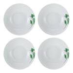 Assiettes à pizza Basilikum - Lot de 4 Porcelaine - Blanc - Diamètre : 27 cm