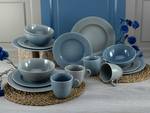 Servizio da tavola Stripes Porcellana - Blu / Grigio - Set da 16