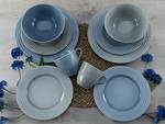 Servizio da tavola Stripes Porcellana - Blu / Grigio - Set da 16