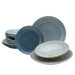 Servizio da tavola Reactive Grès - Set da 12 - Grigio blu