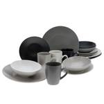 Servizio da tavola Manhattan Grès - Set da 16 - Nero / Grigio