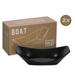 Serveerschaal Streat Food Boat aardewerk - set van 2 - Zwart - 24 x 14 cm